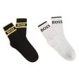 Boys Black Logo Cotton Socks(2 Pack) Online Hot Sale