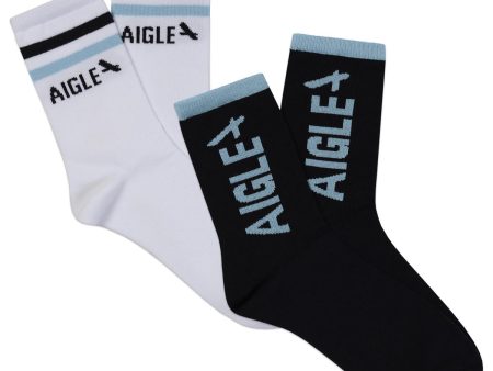 Boys White Logo Socks (2 Pack) Sale