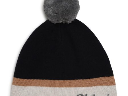 Girls Navy Logo Knit Hat For Cheap