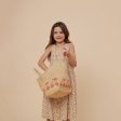 Girls Beige Logo Raphia Handbag Supply