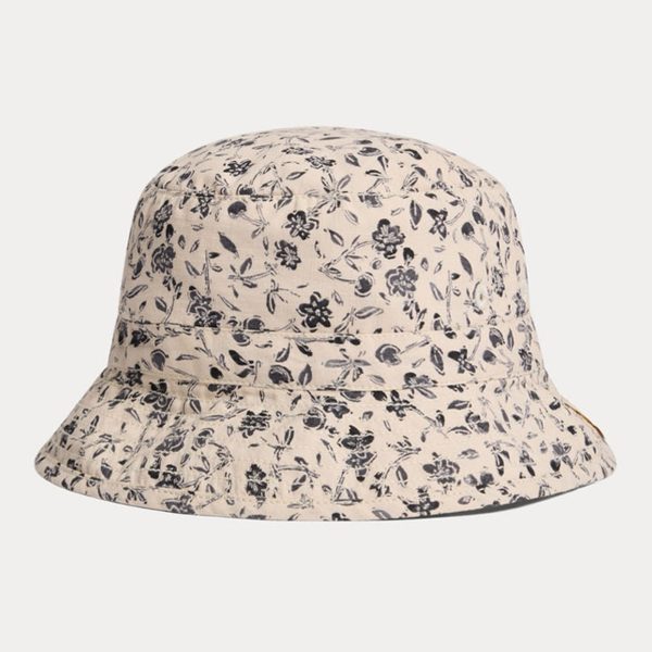 Boys Grey Floral Cotton Hat For Discount