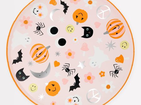 Groovy Halloween Icon Dinner Plates（8 Pack) Online now