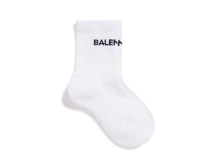 Boys & Girls White Logo Cotton Socks For Discount