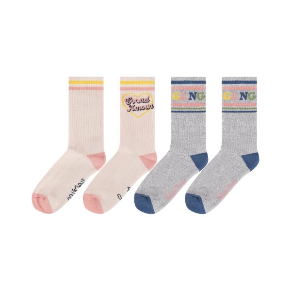 Girls Light Pink Cotton Socks(2 Pack) Hot on Sale