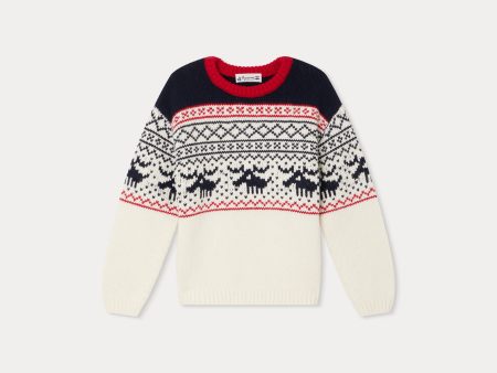 Boys & Girls Navy Jacquard Sweater Discount