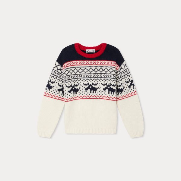 Boys & Girls Navy Jacquard Sweater Discount