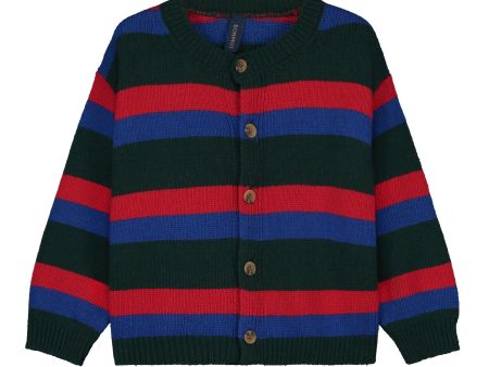 Boys & Girls Green Stripes Cardigan Cheap