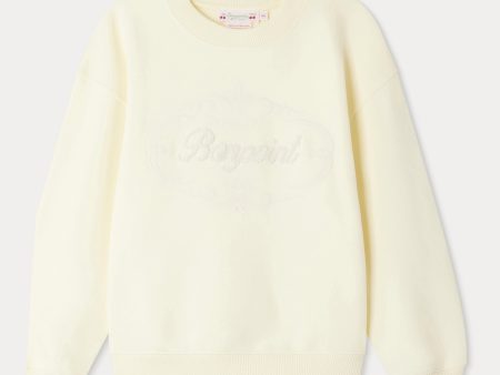 Girls Pale Yellow Logo Cotton Sweatshirt Cheap