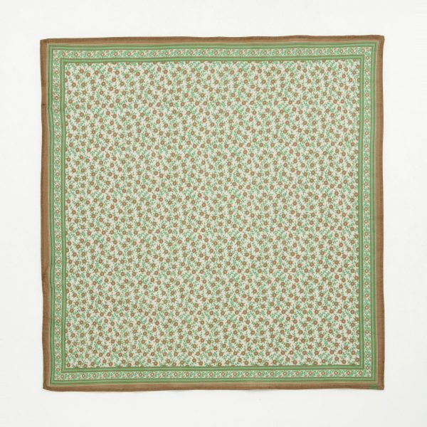 Girls Green Floral Cotton Scarf Online Sale