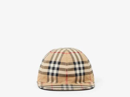 Boys & Girls Beige Check Reversible Cap Discount