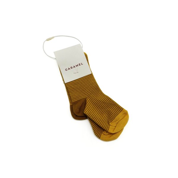 Boys & Girls Mustard Stripes Cotton Socks Cheap