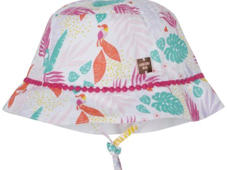 Girls White Printed Sun Hat Sale