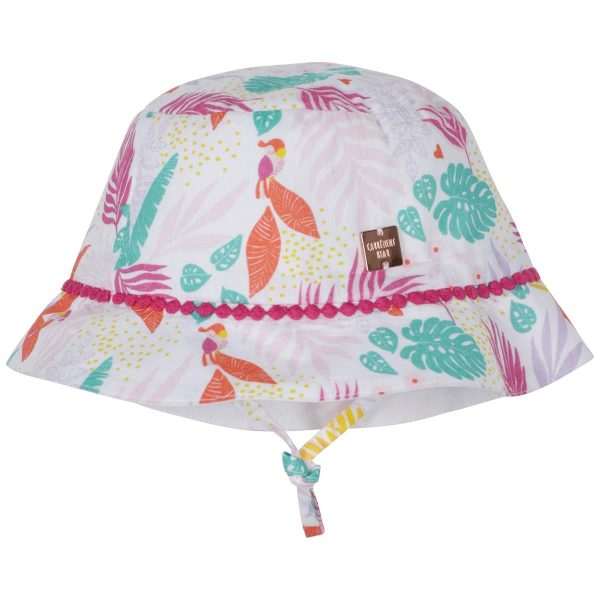 Girls White Printed Sun Hat Sale