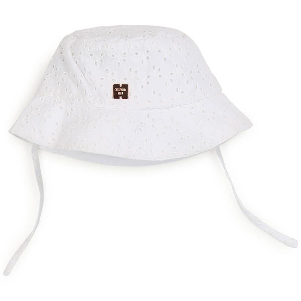 Girls White Embroidered Sun Hat Cheap