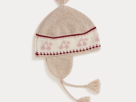 Baby Girls Beige Logo Wool Hat For Cheap