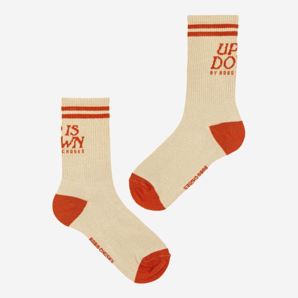 Boys & Girls Beige Logo Cotton Socks Hot on Sale