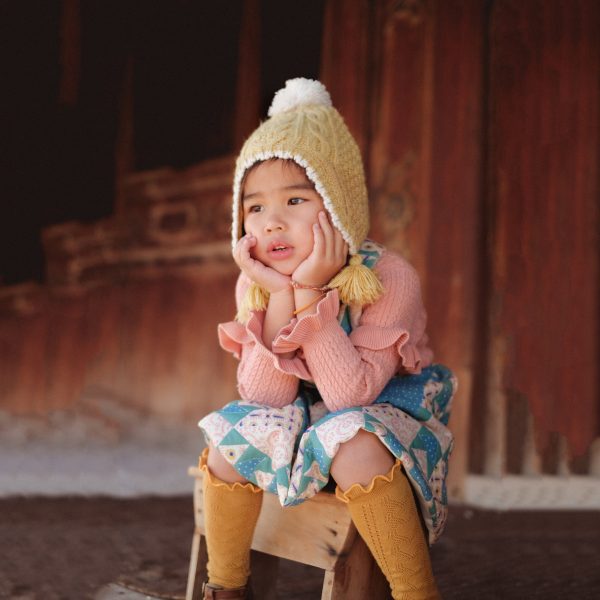 Girls Yellow Knit Hat For Discount