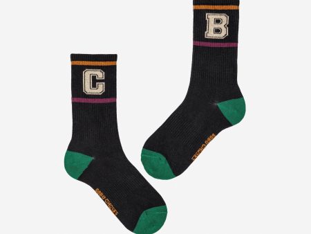 Boys & Girls Dark Grey Cotton Socks Online Hot Sale