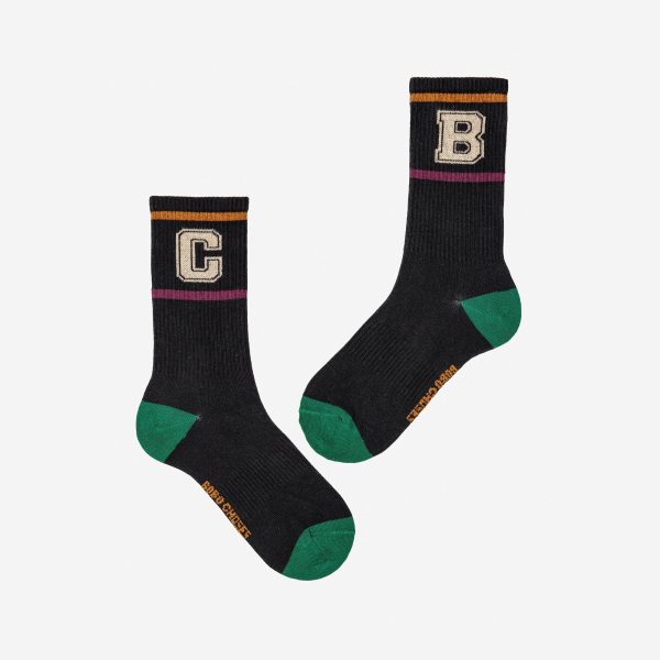 Boys & Girls Dark Grey Cotton Socks Online Hot Sale