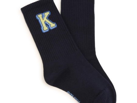 Boys Black Logo Socks Online