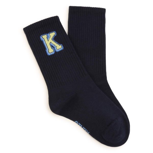 Boys Black Logo Socks Online