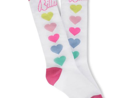 Girls White Heart Socks Supply