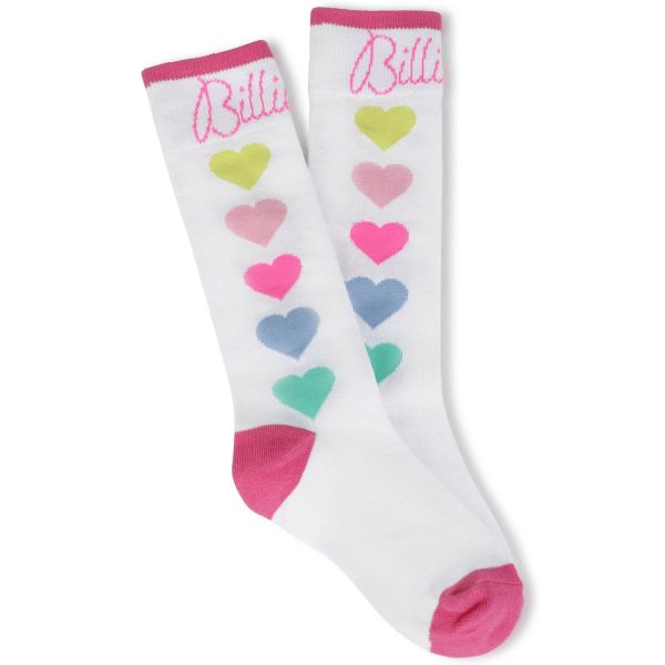 Girls White Heart Socks Supply