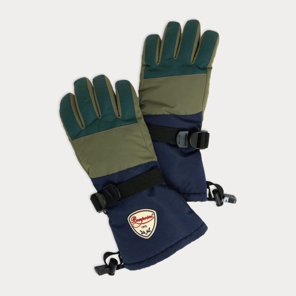 Boys Dark Green Snow Gloves Discount