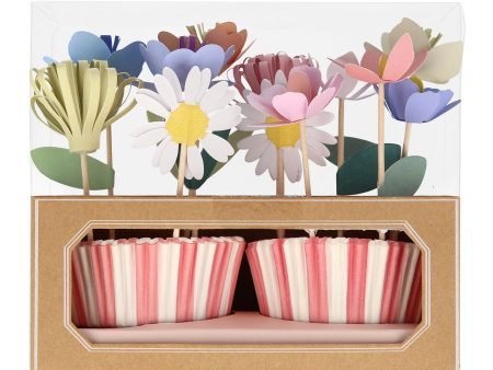 Flower Garden Cupcake Kit (x 12 toppers) For Sale