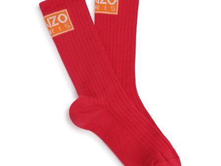 Boys Red Logo Socks Cheap