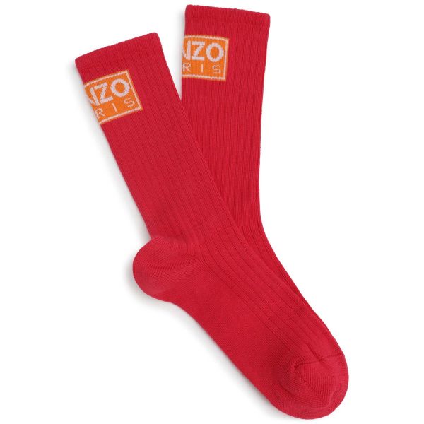 Boys Red Logo Socks Cheap