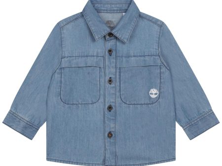 Baby Boys & Girls Blue Denim Shirts Hot on Sale