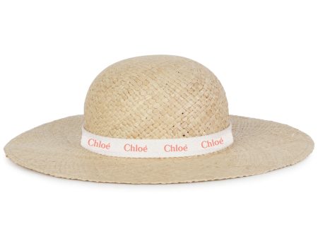 Girls Beige Logo Sun Hat Online