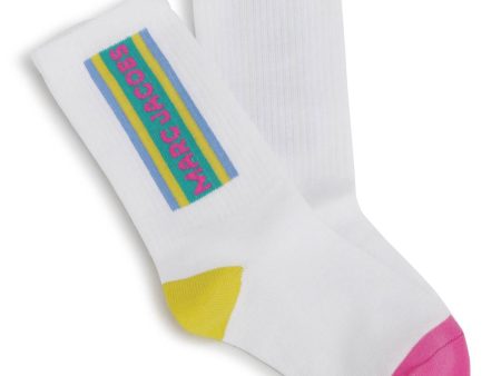 Girls White Logo Socks Online now