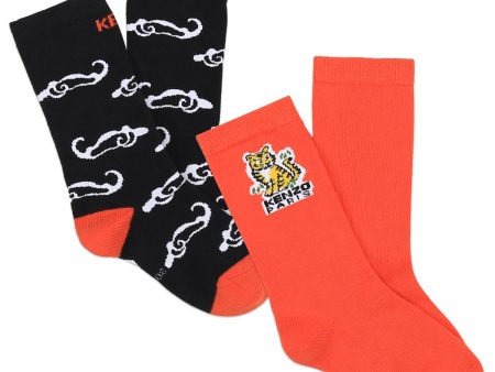 Boys Black Logo Socks(2 Pack) Supply