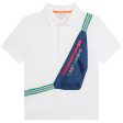 Boys White Printed Polo Shirt Fashion