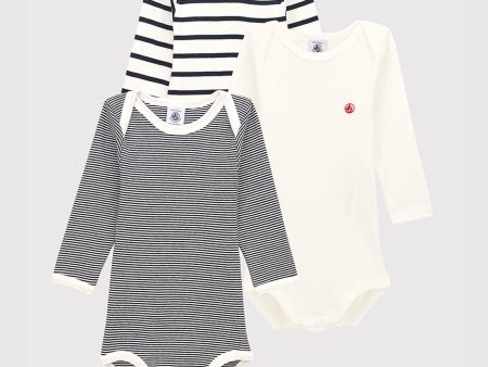 Baby Boys & Girls Black Stripes Cotton Babysuit Set(3 Pack) Online now