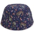 Girls Navy Printed Hat Discount