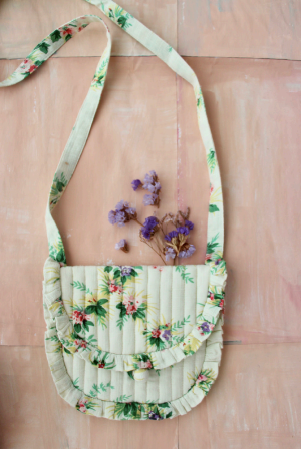 Girls White Floral Bag Online now