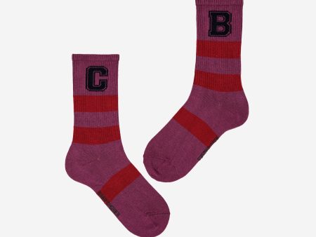 Boys & Girls Purple Logo Cotton Socks Online now